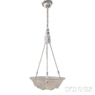 Art Deco Hanging Light Fixture in the Style of Degue
