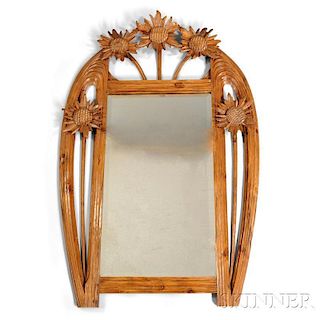 Art Nouveau Carved Fruitwood Mirror