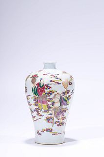 A Wucai Glaze Eight Immortals Meiping Vase