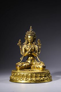 A Gilt Bronze Figure of Vajrahara