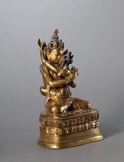 A Gilt Bronze Figure of Chakrasamvara