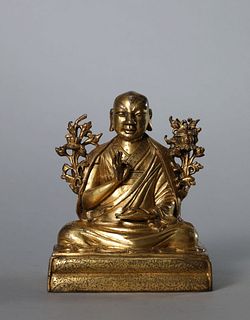 A Gilt Bronze Figure Guru