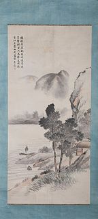 A Chinese Landscape and Figure Painting on Paper, Yuan Shikai Mark