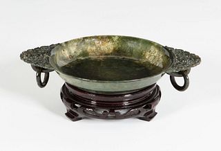 Antique Spinach Jade Plate