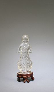 A Carved Crystal Buddha Statue