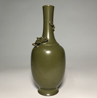 Chinese Tea Dust Color Glazed Vase