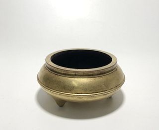 A Gilt Bronze Tripod Censer