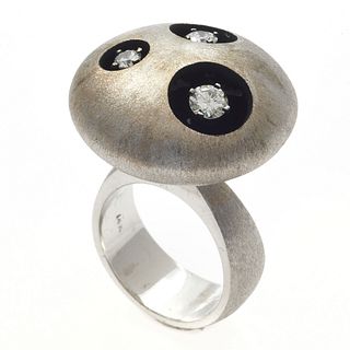 Modernist Diamond, 14k White Gold Ring