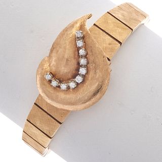 Diamond, 14k Hidden Watch Bracelet