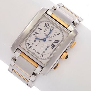 Cartier Tank Francaise 18k, Stainless Steel Wristwatch