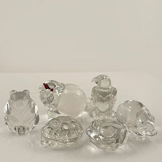 Six Steuben Glass Animals