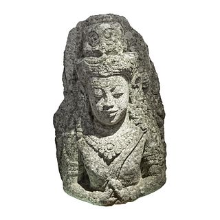 Indonesian Carved Stone Goddess Figure