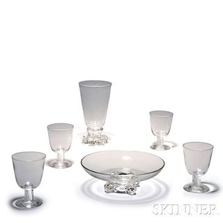 Six Steuben Tableware Items