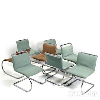 Eight Mies van der Rohe MR Chairs