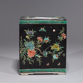 Chinese Enameled Porcelain Rectangle Vase