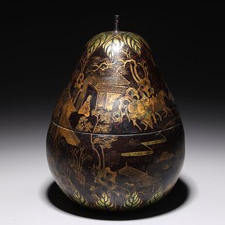 Chinese Pear Shaped Lacquer Box