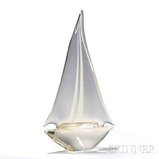 Marco Rubelli Glass Sailboat Sculpture