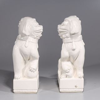 Pair of Chinese Porcelain Foo Lions