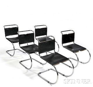 Five Mies van der Rohe MR Style Side Chairs