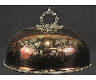 ANTIQUE SILVER PLATED MEAT DOME