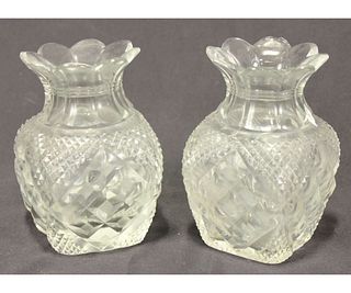 LOT OF TWO ANTIQUE CUT GLASS VASES