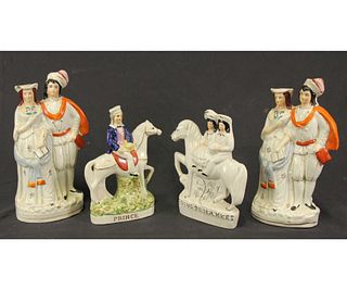 MIXED LOT OF FOUR ANTIQUE STAFFORDSHIRE FIGURES