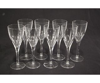 SET OF EIGHT ST. LOUIS CRYSTAL WINE GOBLETS