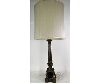 BRASS COLUMN LAMP