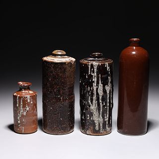 Group of Four Antique European Ceramic Bottles