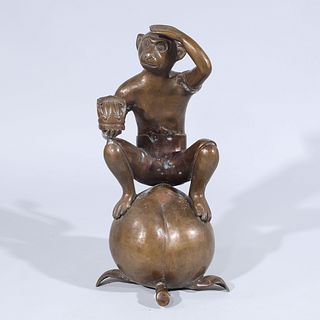 Chinese Bronze Monkey Statue