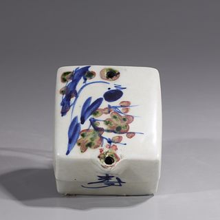 Korean Blue, Red, Green and White Glazed Porcelain Water Dropper