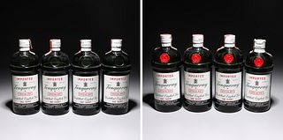 Eight Vintage Tanqueray Bottles