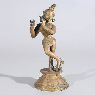 Indian Bronze Statue of Krishna