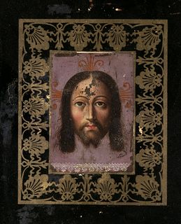 Spanish school of the XVII century. 
"The Holy Face". 
Oil on copper.