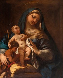 LUCA GIORDANO (Naples, 1634 - 1705). 
"Madonna and Child". 
Oil on canvas.