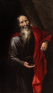 Spanish master second third of the seventeenth century. 
"St. Paul. 
Oil on canvas. Relined.