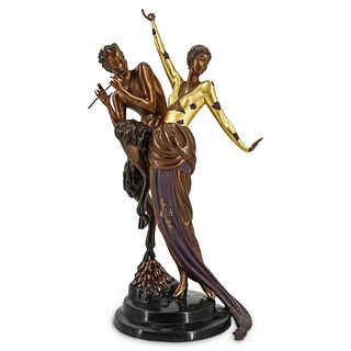 Erte (Russian/French, 1892) "Woman And Satyr" Bronze