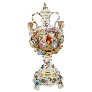 Antique Meissen Porcelain Lidded Vase