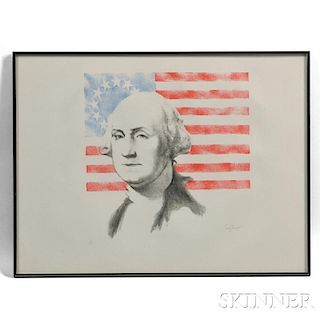 Santi Graziani (American, b. 1920)      George Washington with Flag