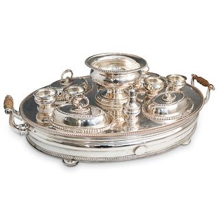 Antique Silver Plated Presentation Standish