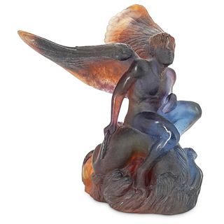Daum Pate De Verre Angel Crystal Sculpture