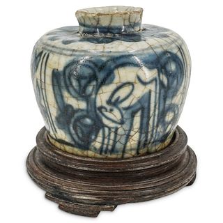 Chinese Ming Dynasty Blue & White Porcelain Jarlet