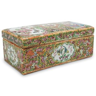 Antique Rose Mandarin Porcelain Box