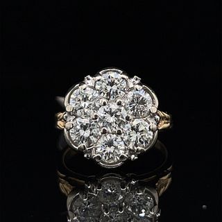 14k Platinum Diamond Rosetta Ring