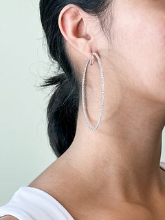18k Diamond Hoop Earrings