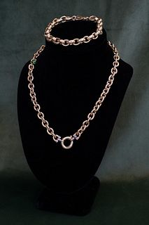 18k Necklace & Bracelet Set