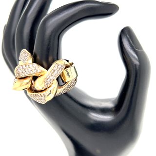 18k Chain Link Diamond Ring