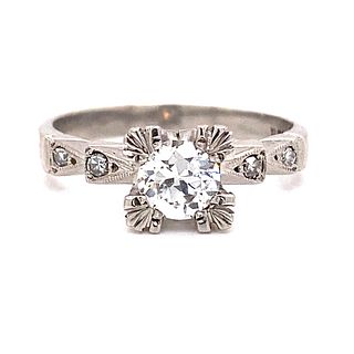 1920s Platinum Diamond Engagement Ring