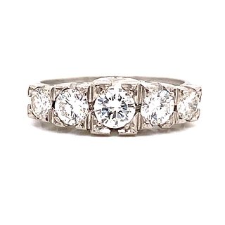1920Ã•s Platinum 5 Diamond Ring