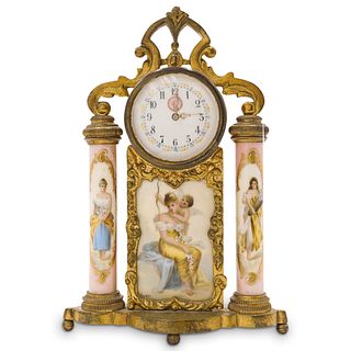 Antique "Prodige" Bronze & Porcelain clock